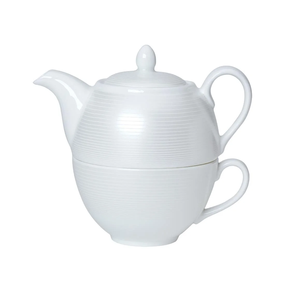 William Edwards Spiro Teacup and Pot Sets White (6 Pack)