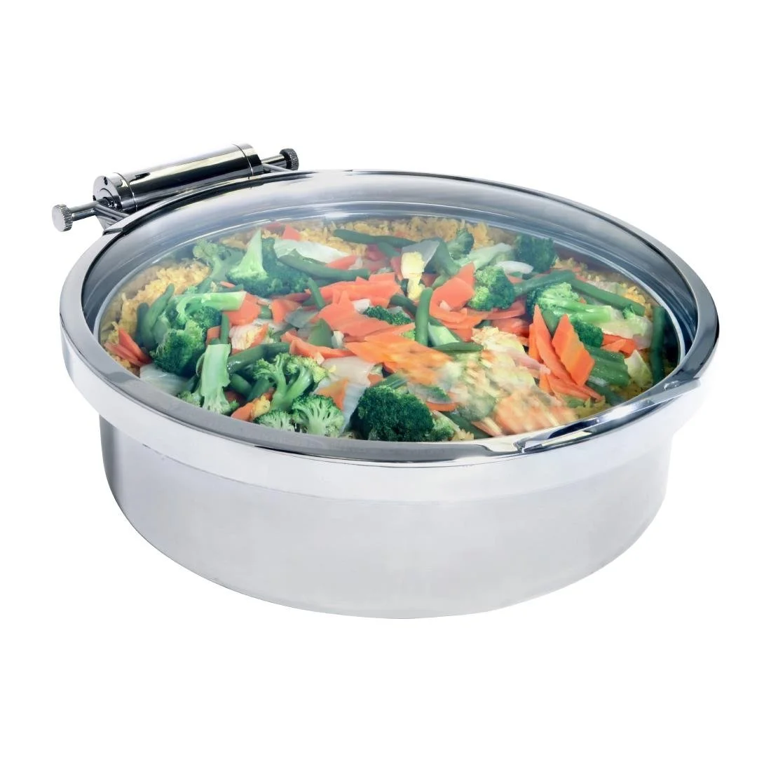 Steelite DWH Round Hinged Induction Chafer with Full Glass Lid 508mm - Image 2