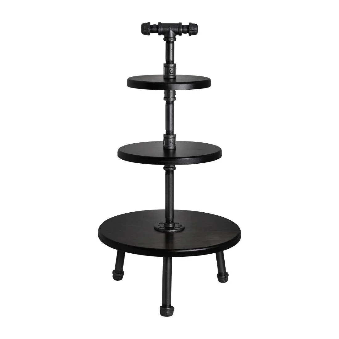 Steelite Gun Metal Pipe Stand 3-Tier 355x674mm - Image 1