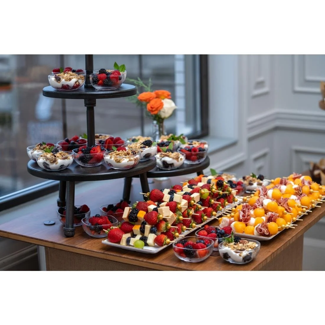 Steelite Gun Metal Pipe Stand 3-Tier 355x674mm - Image 2