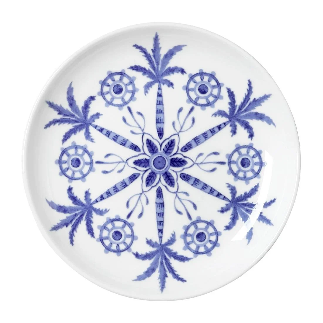 William Edwards Sultan's Garden Blue Butter Dishes Coupe 110mm (24 Pack) - Image 1