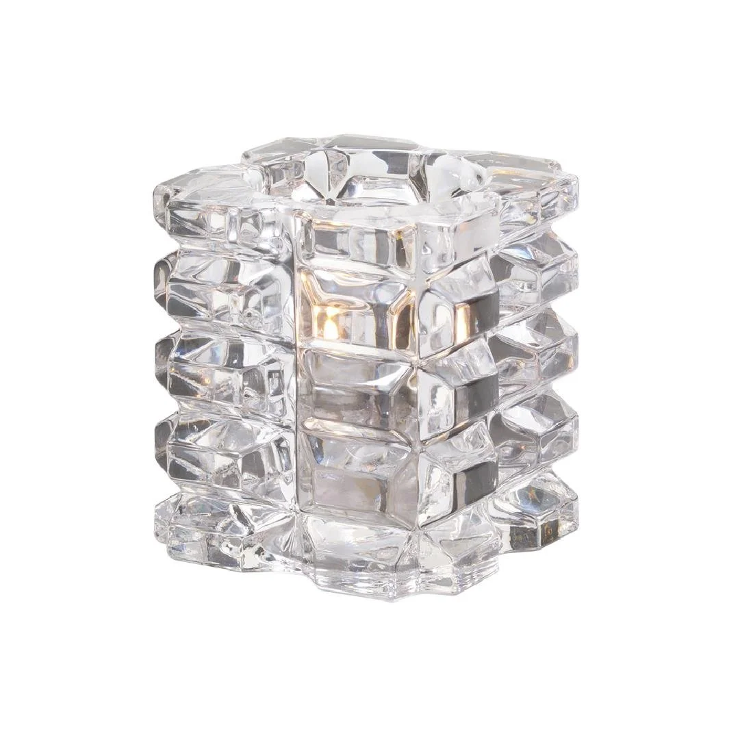 Hollowick Faceted Cube Clear Glasses Votive 76mm x 83mm (6 Pack)