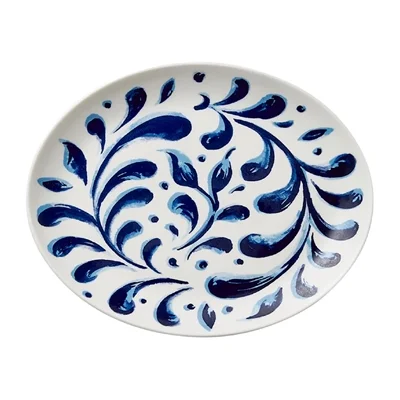 Steelite Messina Oval Coupe Plates Blue 202.5mm (12 Pack) - Image 1