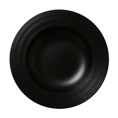 Steelite Concorde Rim Soup Plates Noir 240mm (12 Pack) - Image 1