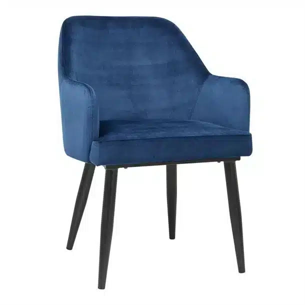 Bolero Lia Velvet Effect Chairs Dark Navy