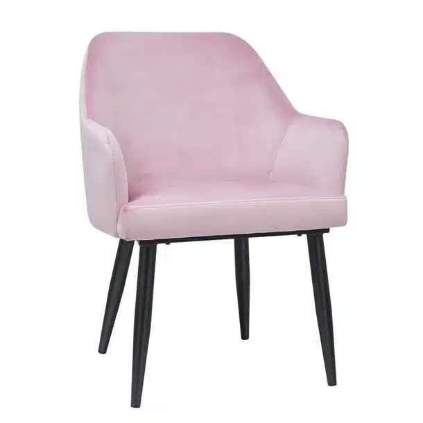 Bolero Lia Velvet Effect Chairs Dusty Pink