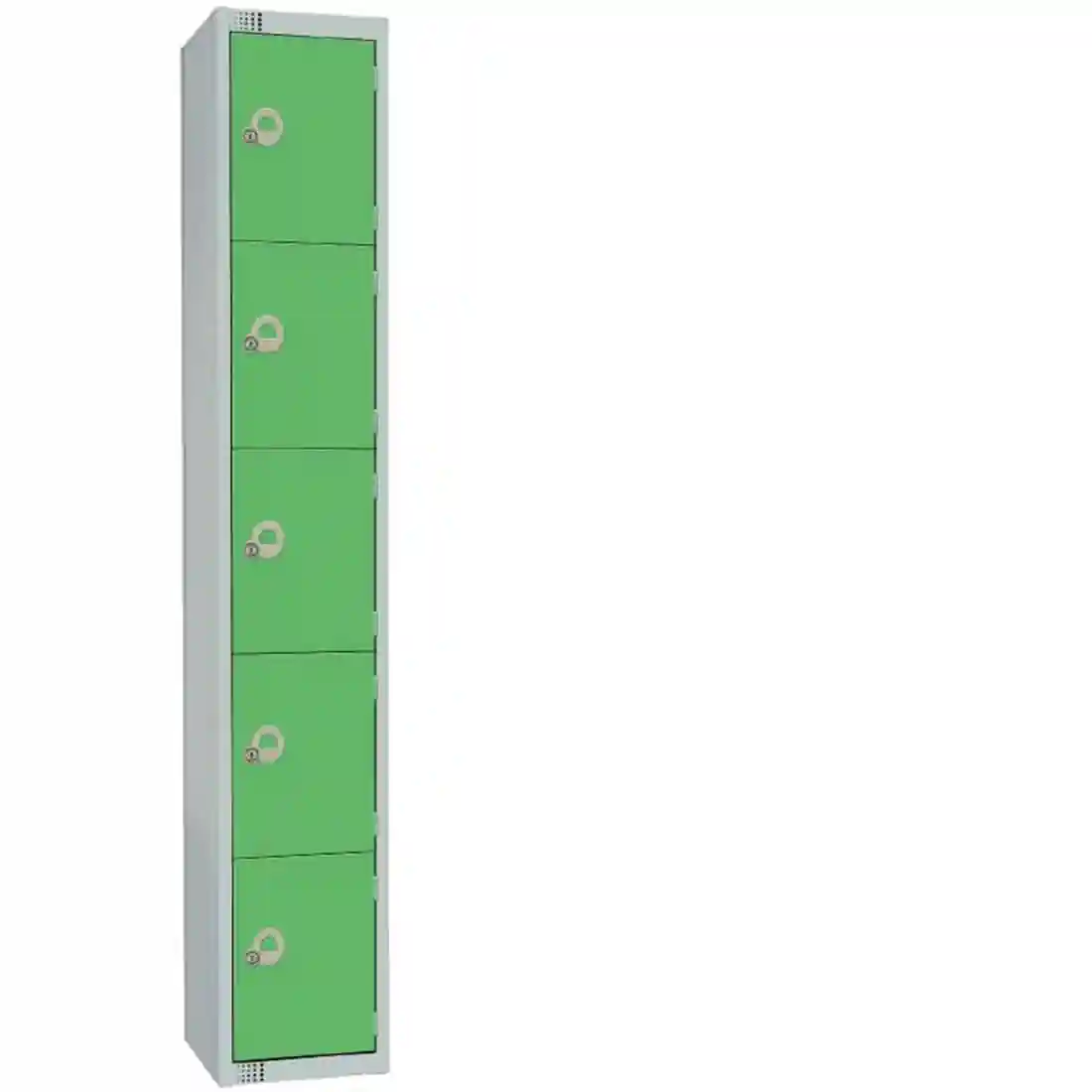 Elite Five Door Manual Combination Locker Locker Green with Sloping Top