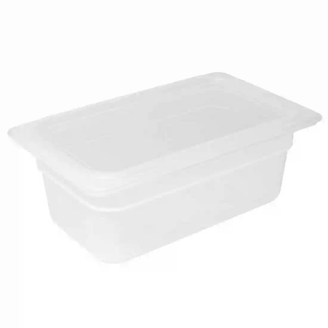 Vogue Polypropylene 1/4 Gastronorm Container with Lid 100mm