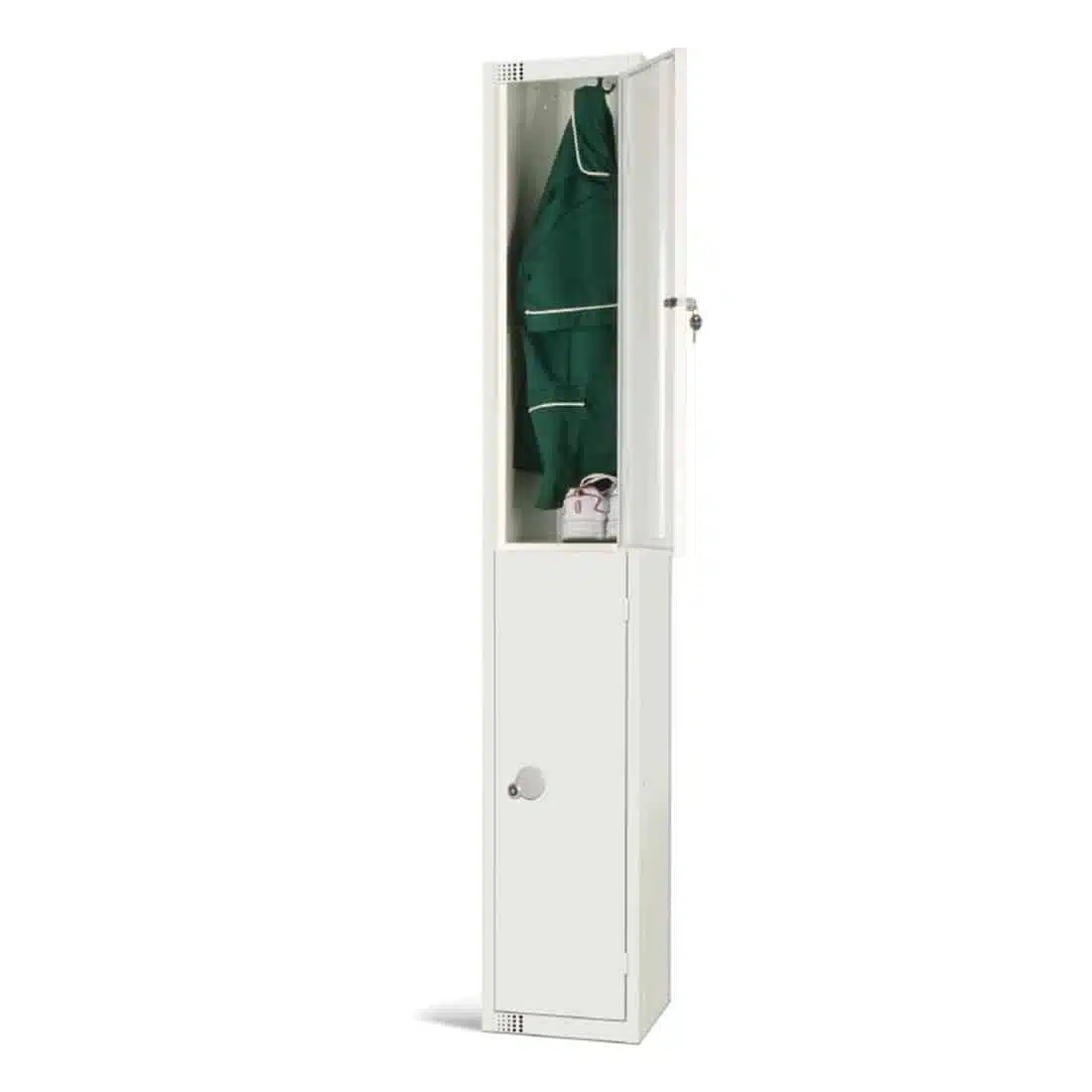 Elite Double Door Padlock Locker White