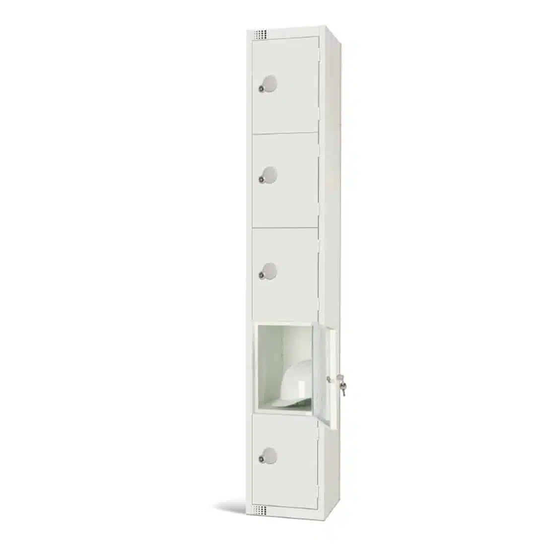Elite Five Door Padlock Locker White