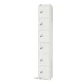Elite Six Door Coin Return Locker White