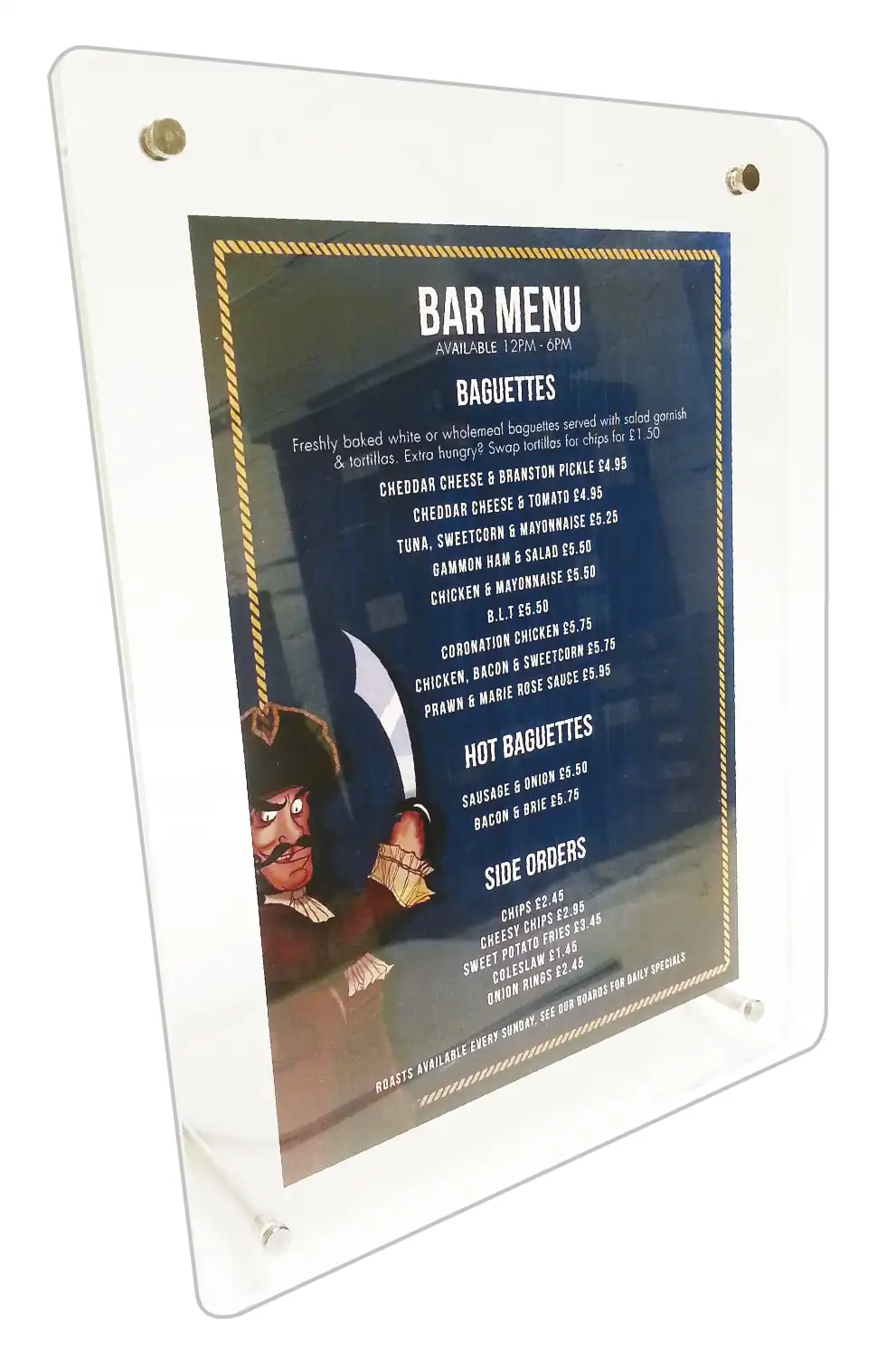 Free-standing Menu Display