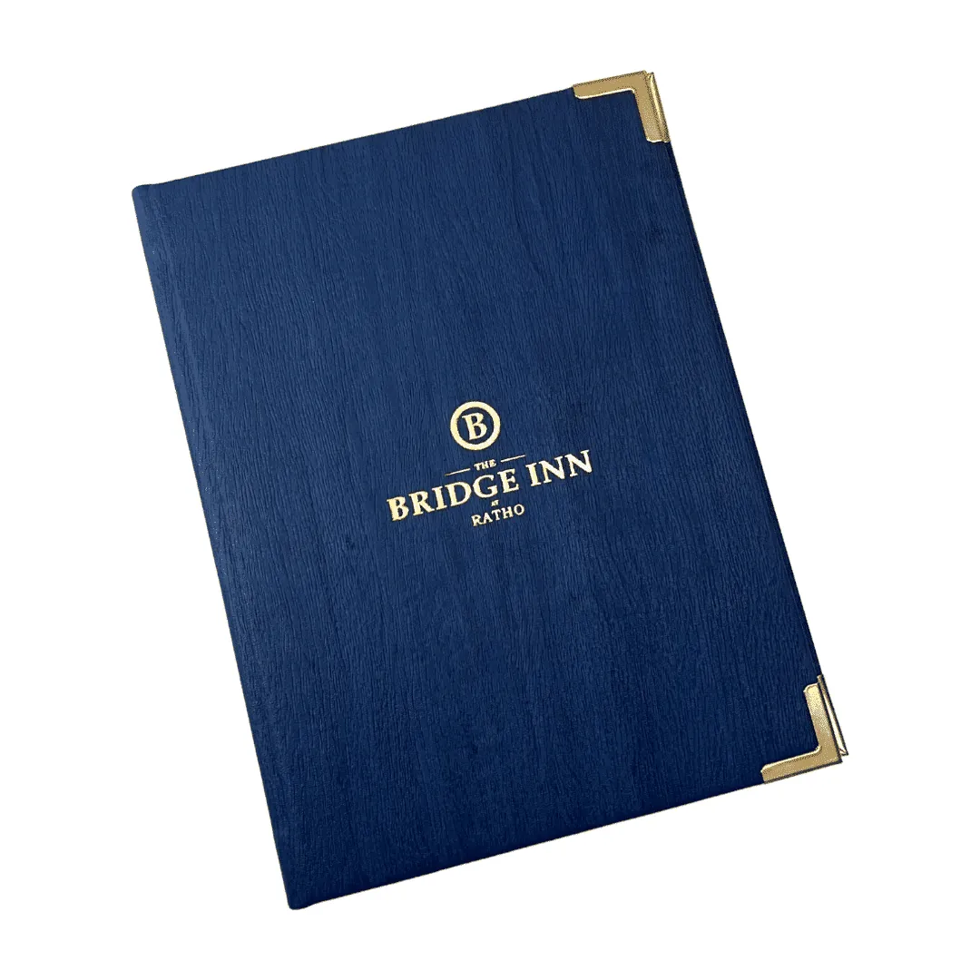 Blue Acero Menu Cover