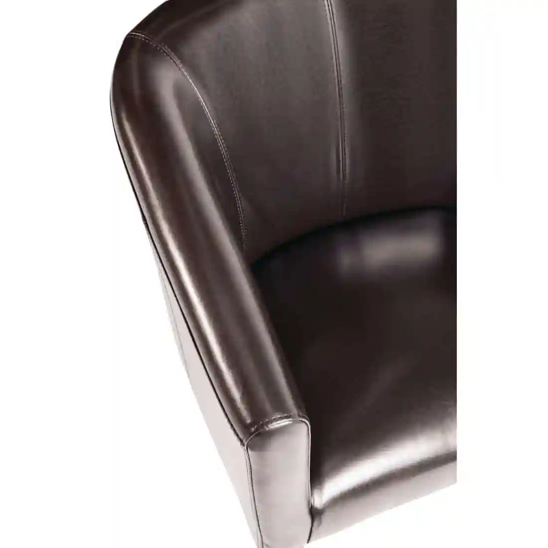 Bolero PU Leather Tub Armchair Dark Brown (Single) - Image 3