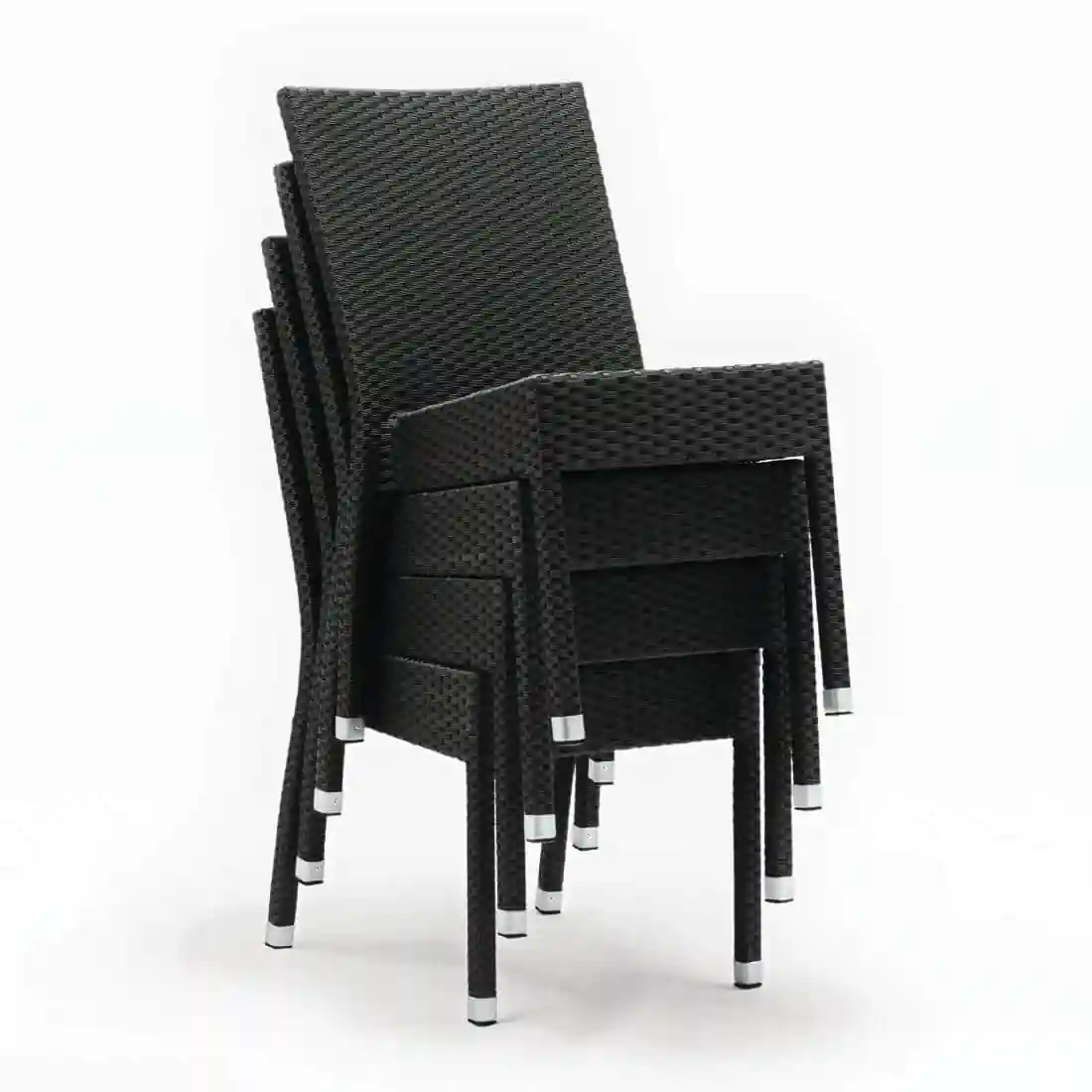 Bolero PE Wicker Side Chairs Charcoal (Pack of 4) - Image 6