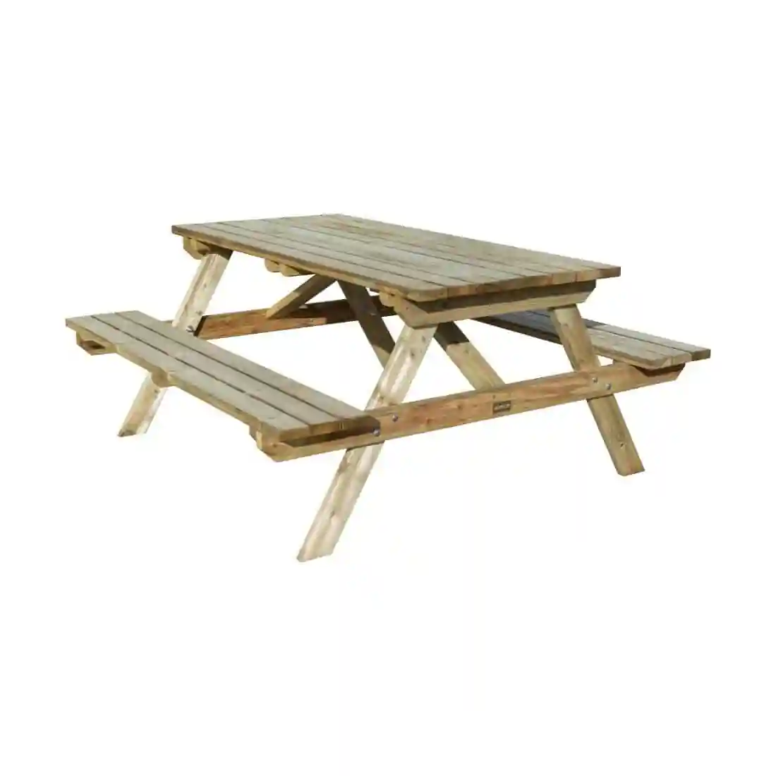Rowlinson Picnic Table Natural Timber 180cm - Image 1