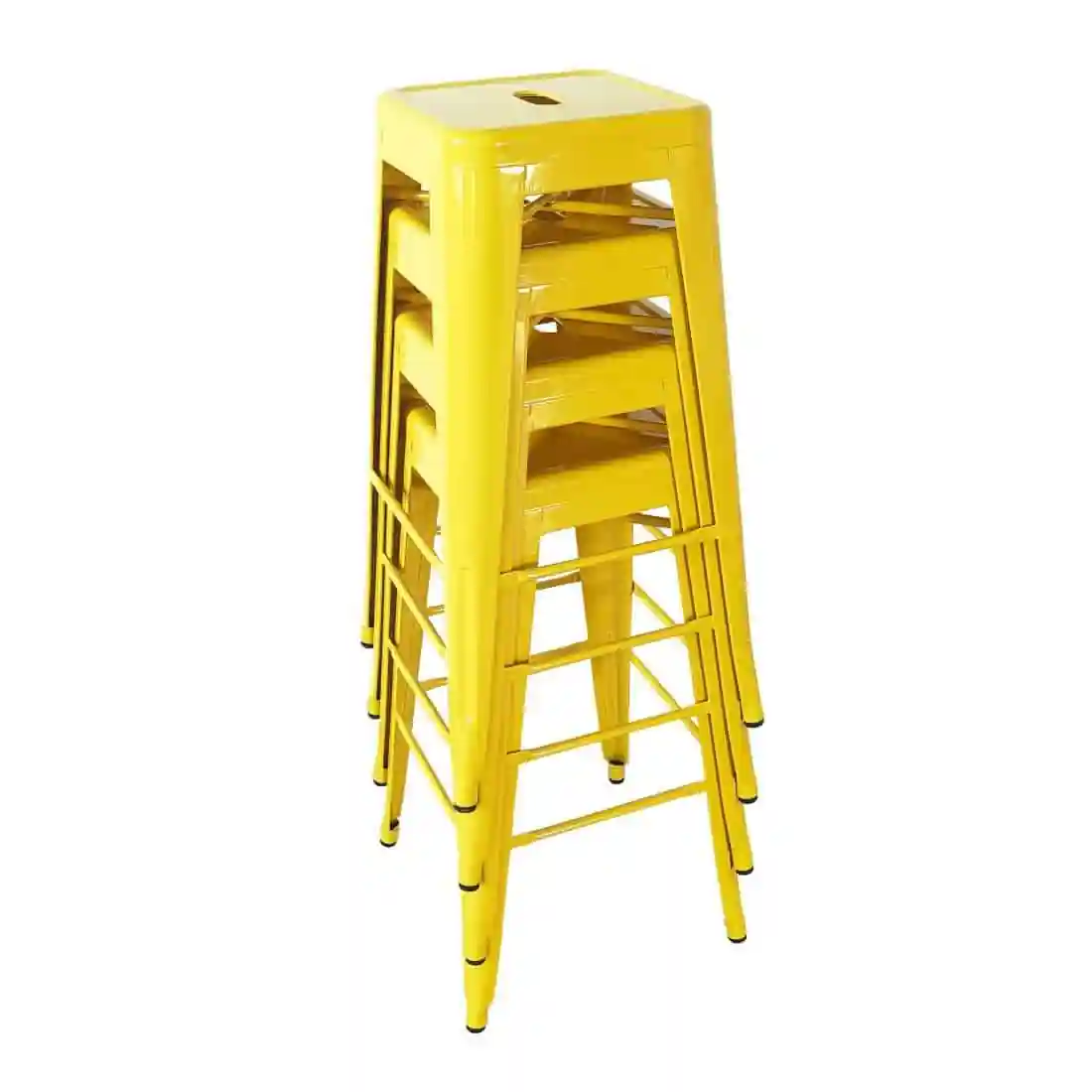 Bolero Bistro Yellow Steel High Stool (Pack of 4) - Image 1