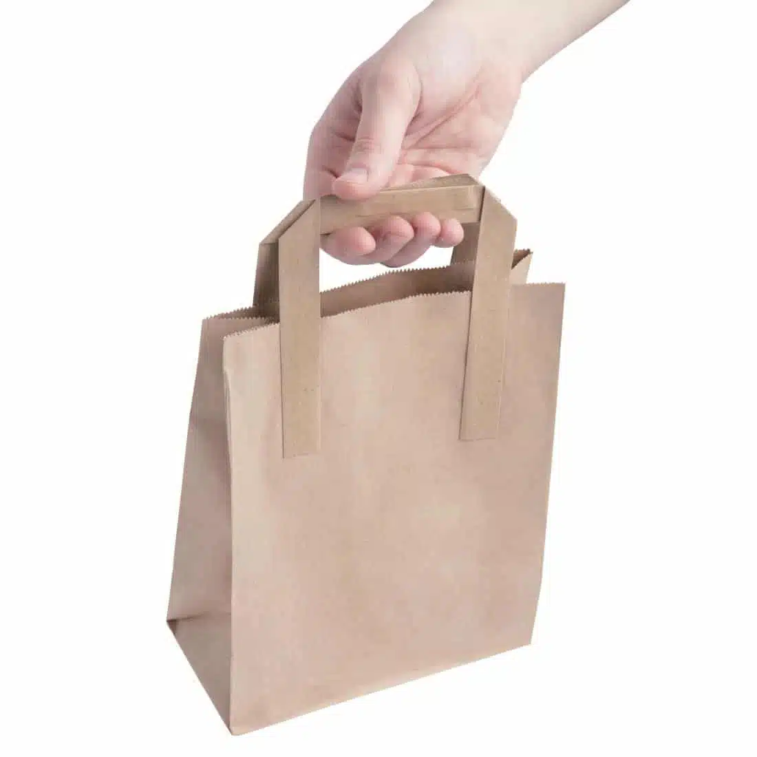 Fiesta Recyclable Brown Paper Bag with Handles Small (Pack 250) - Image 4