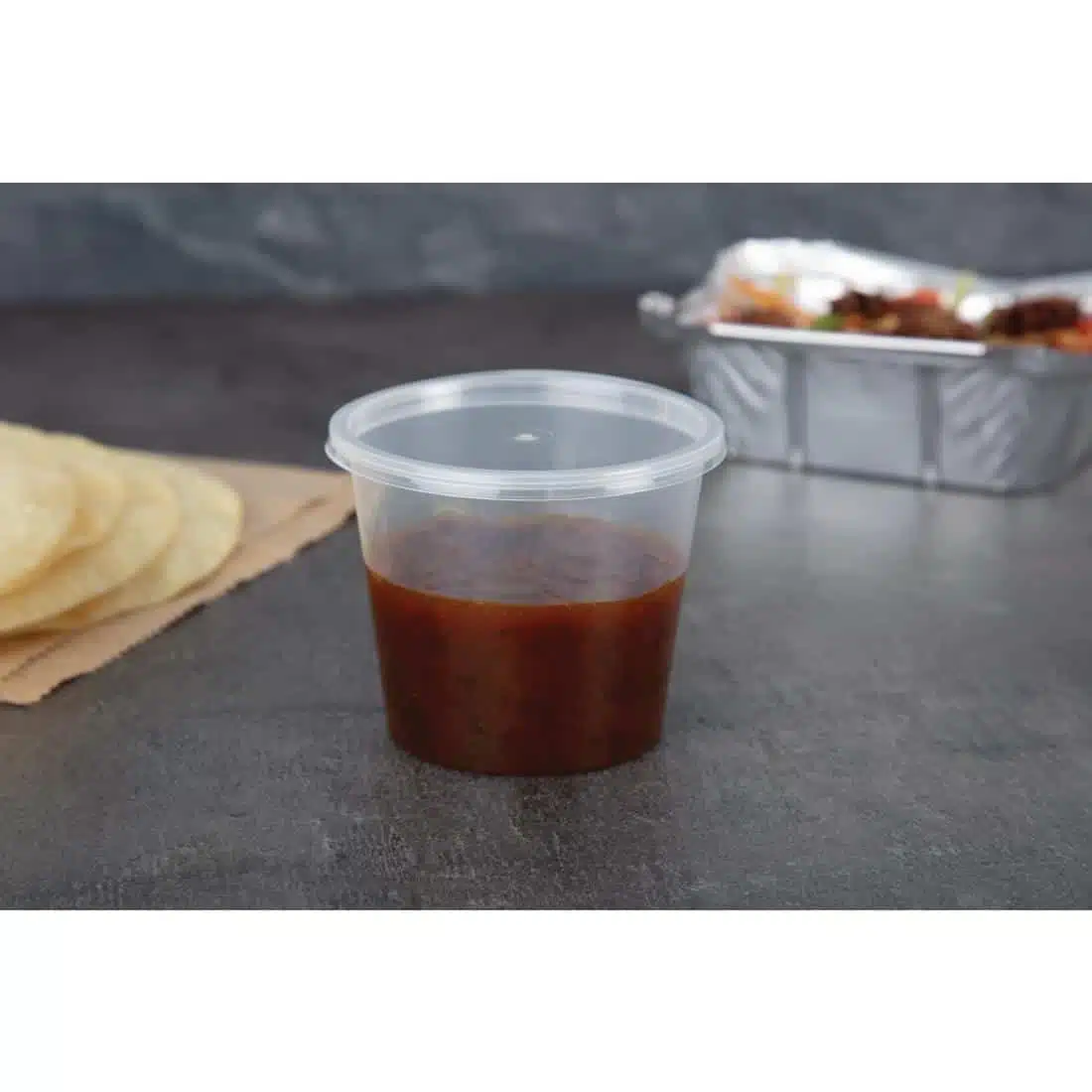 Fiesta Recyclable Plastic Microwavable Deli Pots 150ml / 5.25oz (Pack of 100) - Image 5