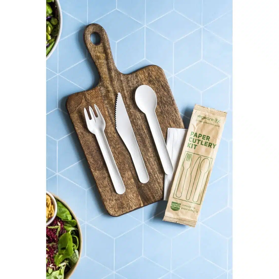 Vegware Compostable Paper Cutlery Kit 4in1 (Case of 250) - Image 2
