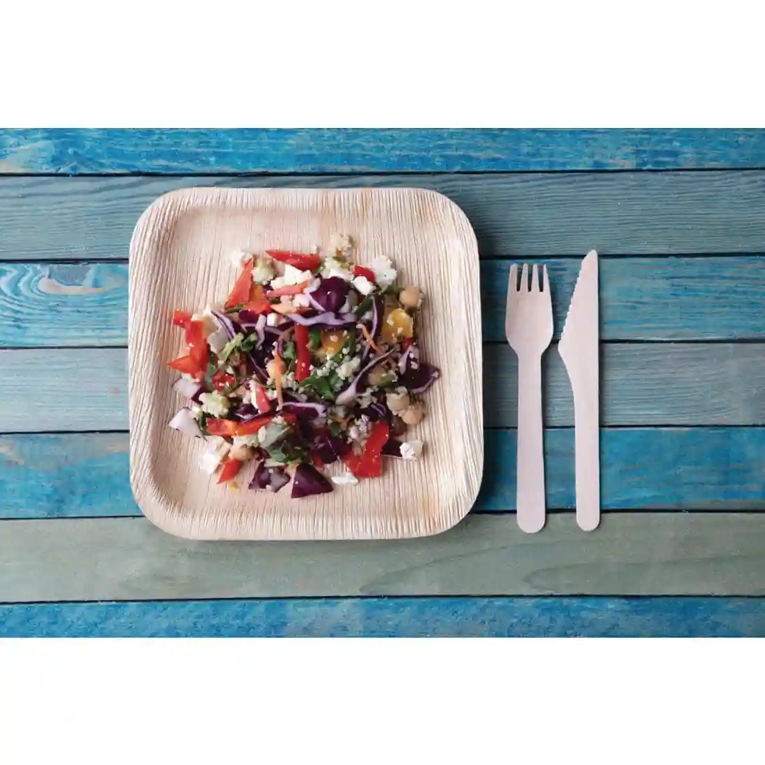 Fiesta Compostable Palm Leaf Plates Square 200mm (Pack of 100) - Image 2