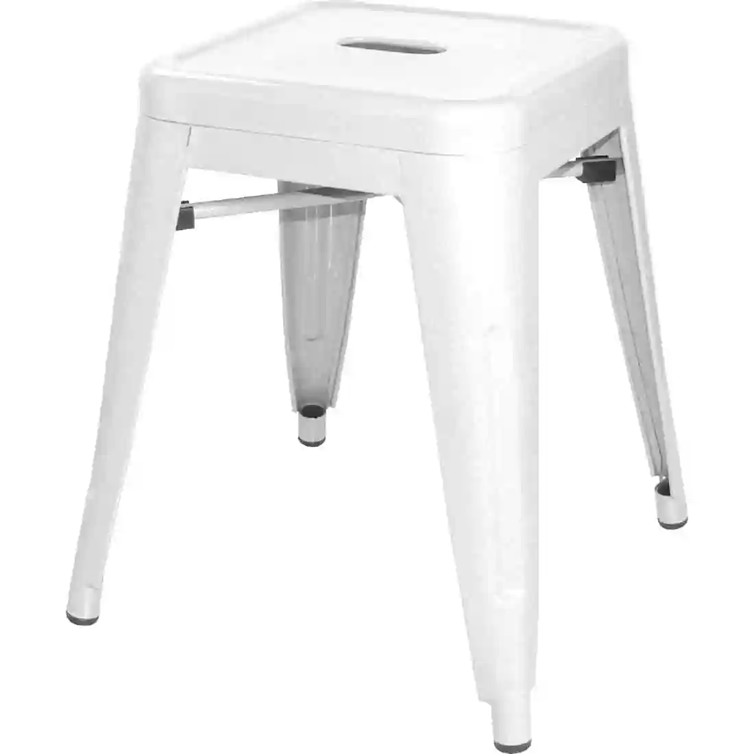 Bolero Bistro Steel Low Stool White (Pack of 4) - Image 1