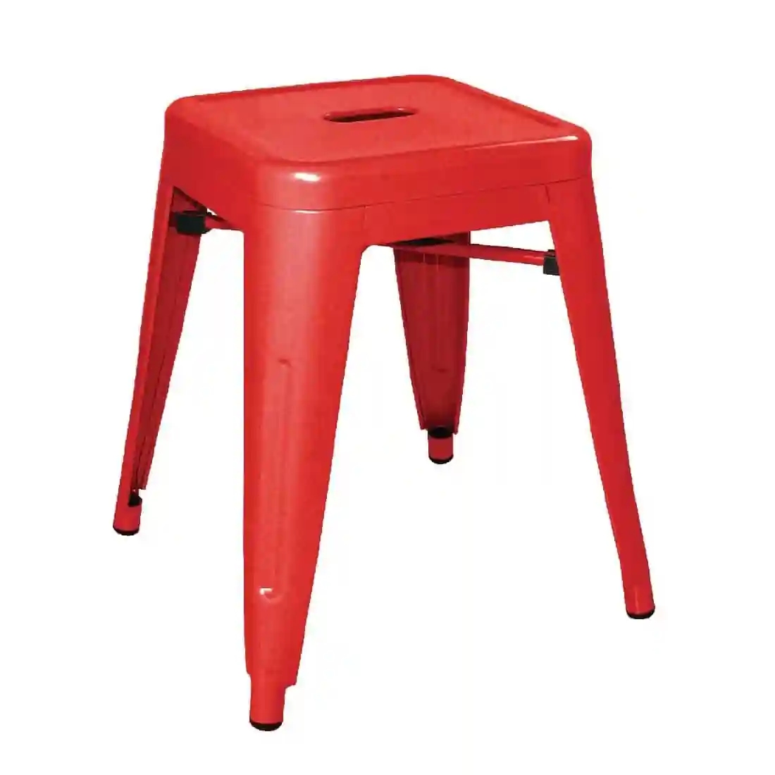 Bolero Bistro Steel Low Stool Red (Pack Of 4) - Image 1
