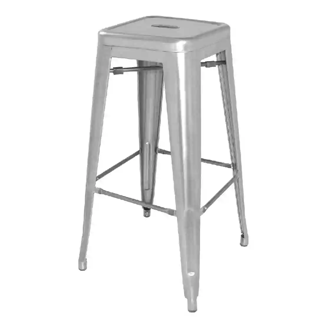 Bolero Bistro Galvanised Steel High Stool (Pack of 4) - Image 1