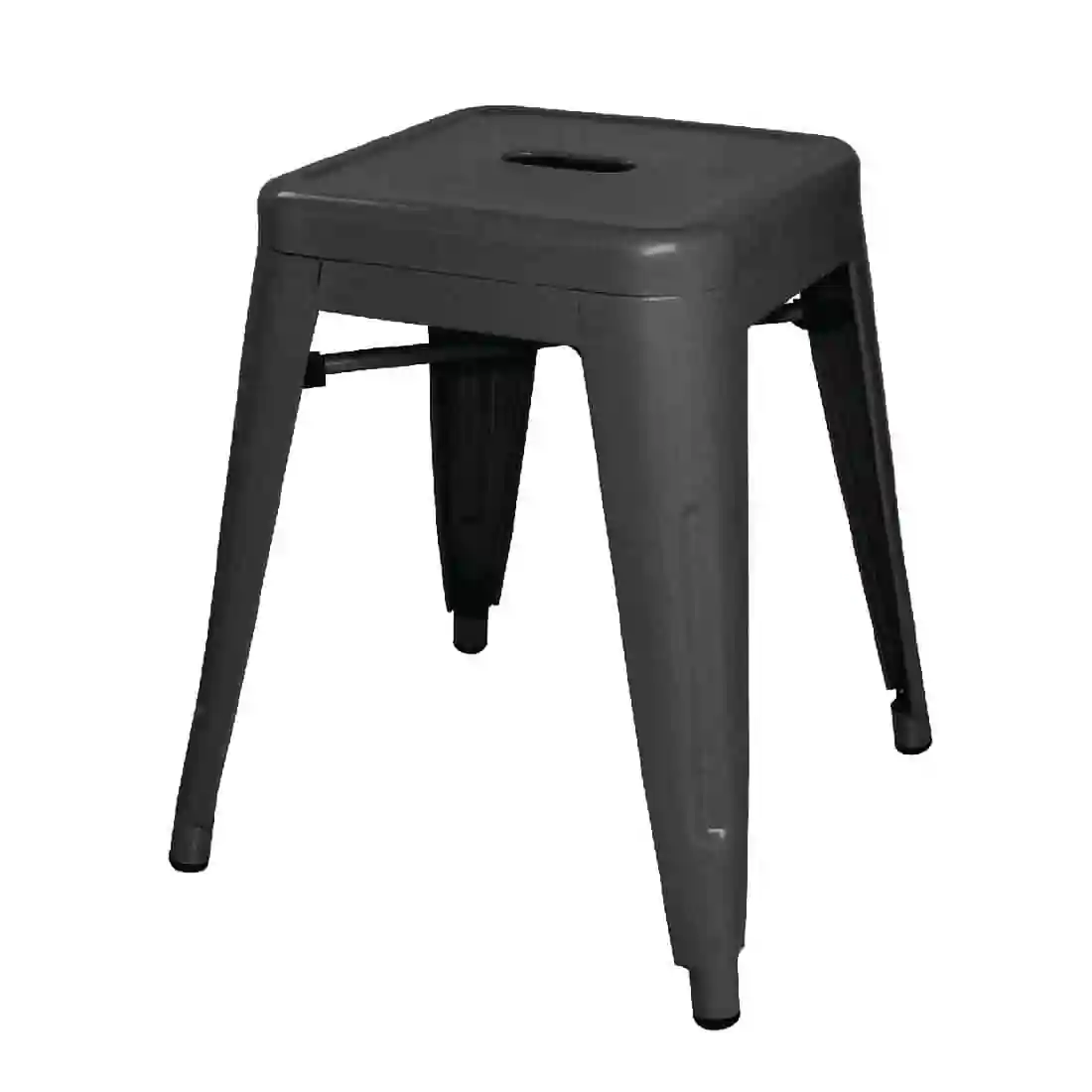 Bolero Bistro Steel Low Stool Black (Pack Of 4) - Image 1