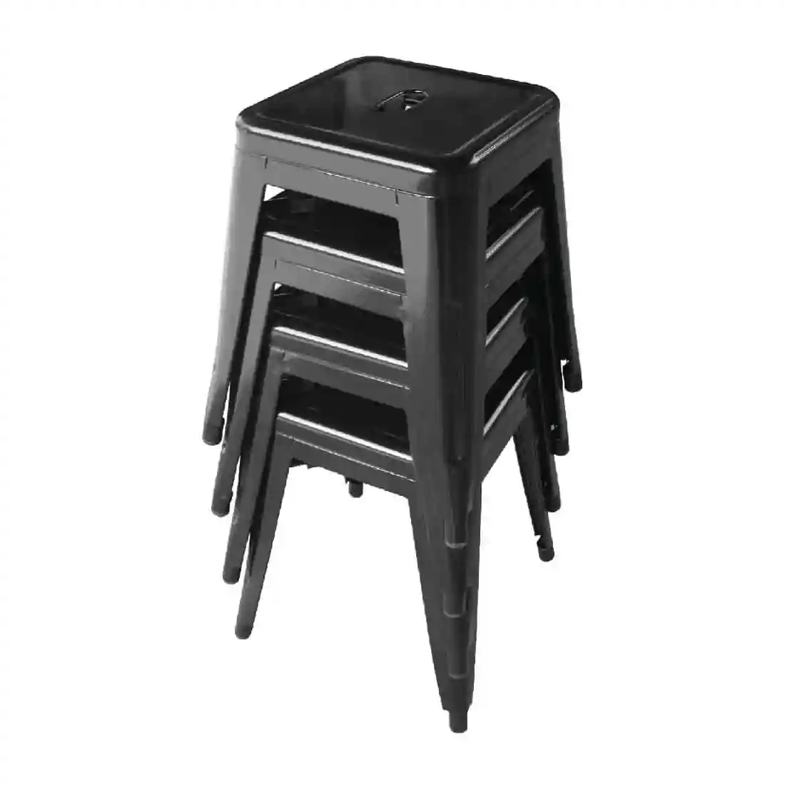 Bolero Bistro Steel Low Stool Black (Pack Of 4) - Image 2