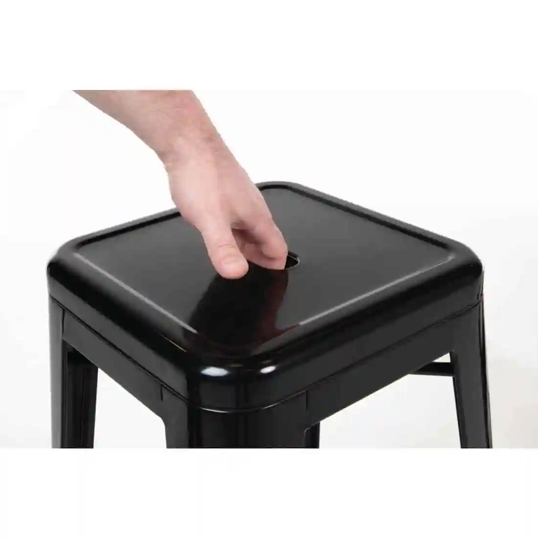 Bolero Bistro Steel High Stool Black (Pack of 4) - Image 9