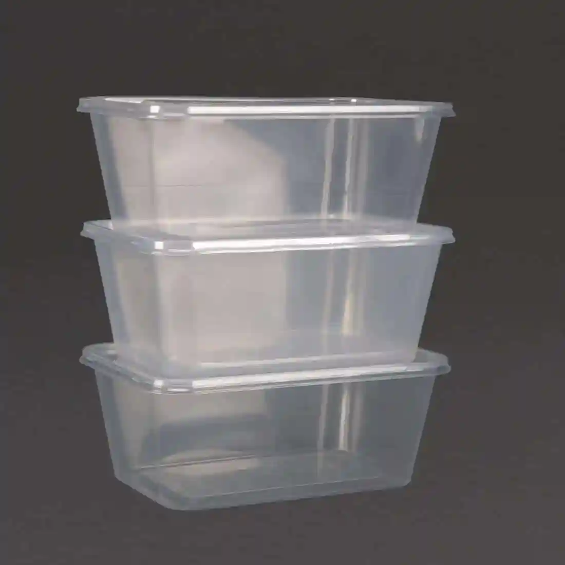 Fiesta Recyclable Plastic Microwavable Containers with Lid Large 1000ml (Pack of 250) - Image 3