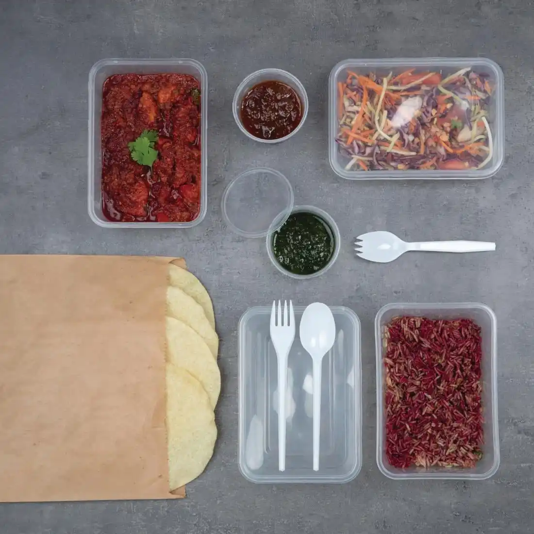 Fiesta Recyclable Plastic Microwavable Containers with Lid Large 1000ml (Pack of 250) - Image 7