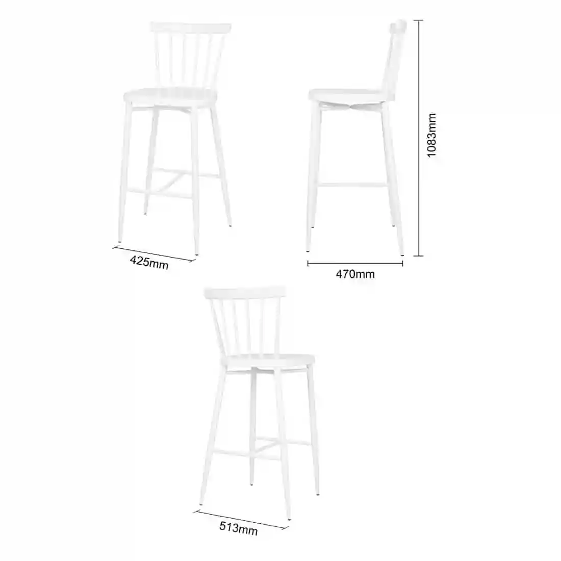 Bolero Windsor Aluminium White High Stools (Pack of 2) - Image 5