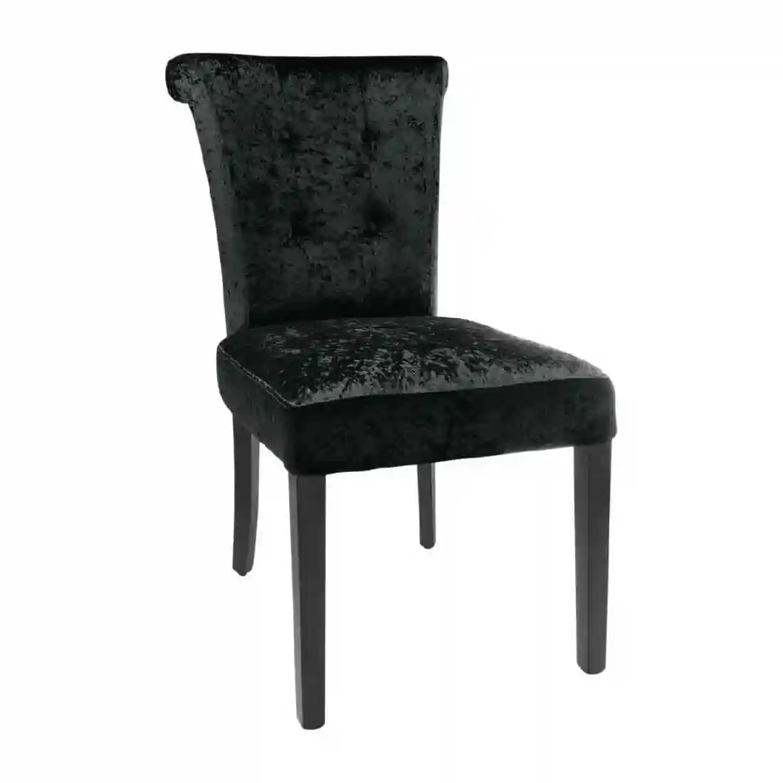 Bolero Black Crushed Velvet Dining Chair (Pack of 2) - Image 1