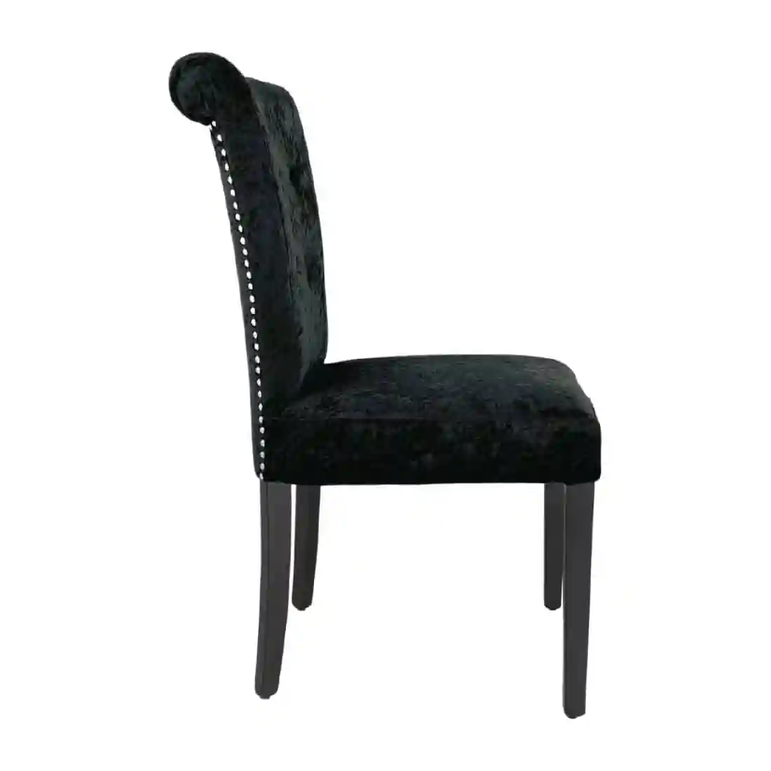 Bolero Black Crushed Velvet Dining Chair (Pack of 2) - Image 4