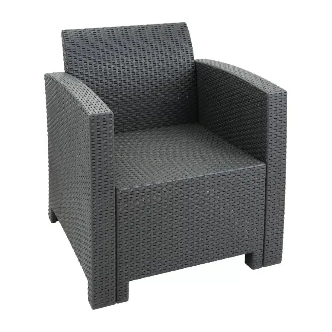 Bolero PP Armchair and Table Wicker Set Grey - Image 2