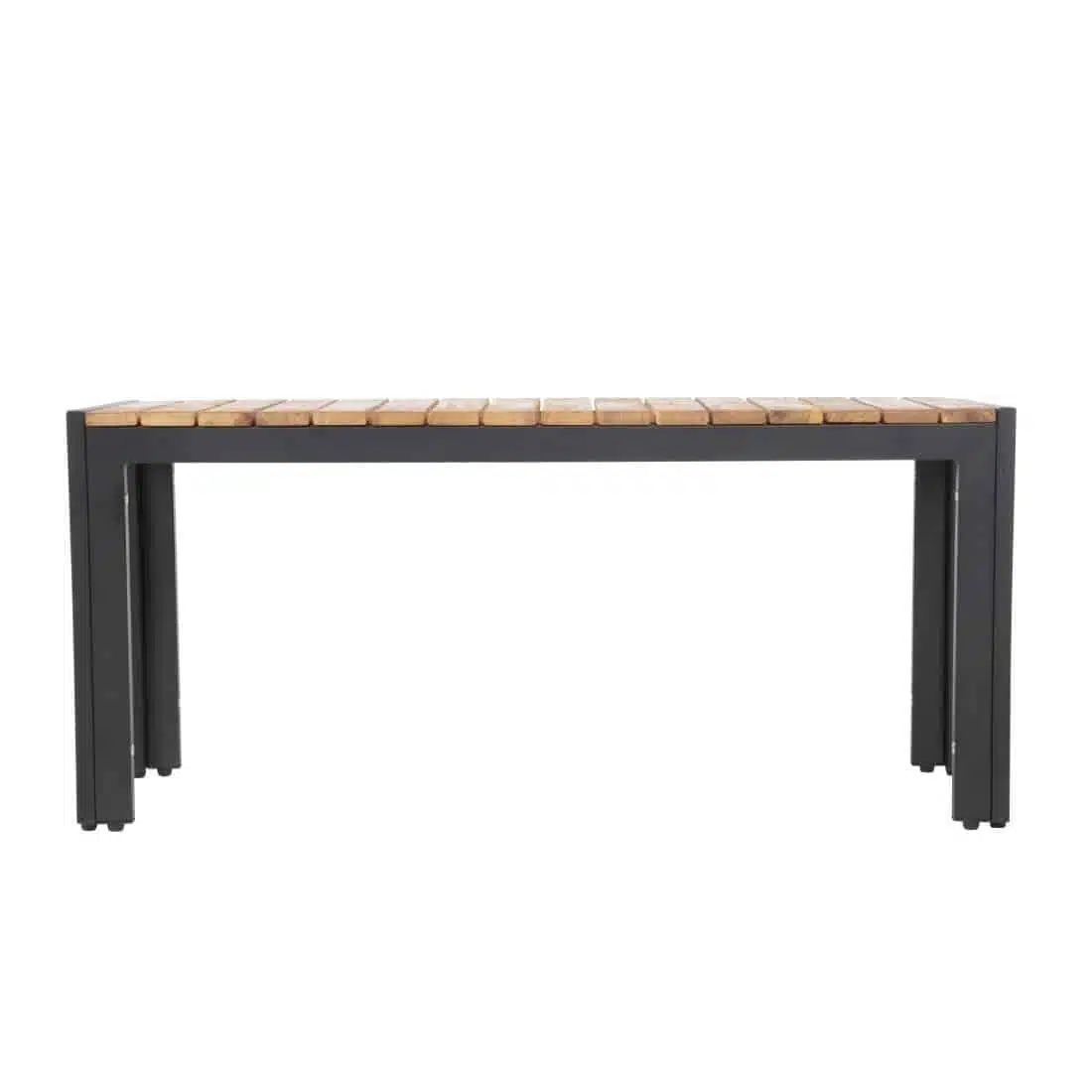 Bolero Rectangular Steel and Acacia Benches 1000mm (Pack of 2) - Image 2