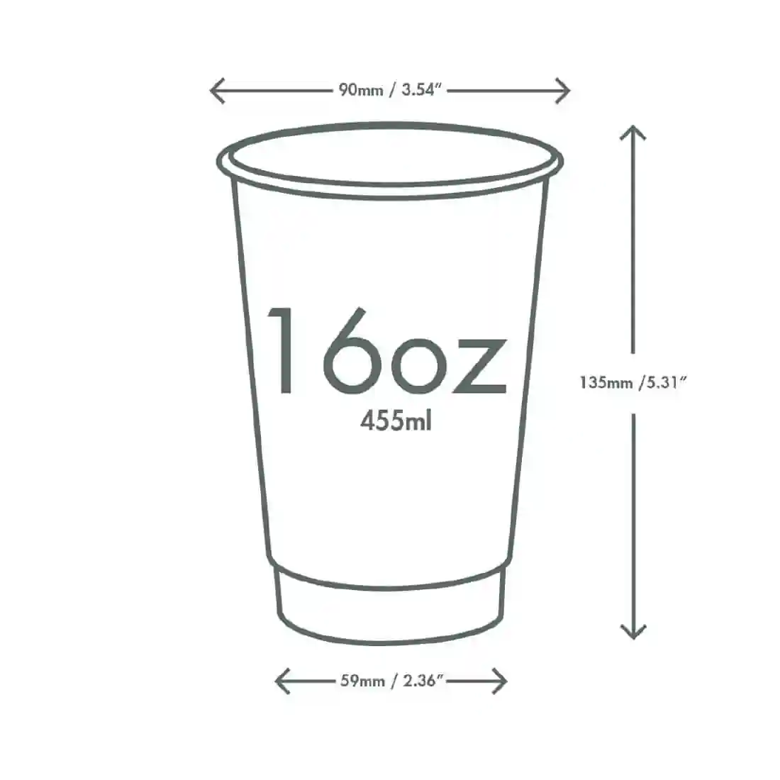 Vegware Hot Cup White Double Wall 16oz 89-Series (Pack of 400) - Image 5