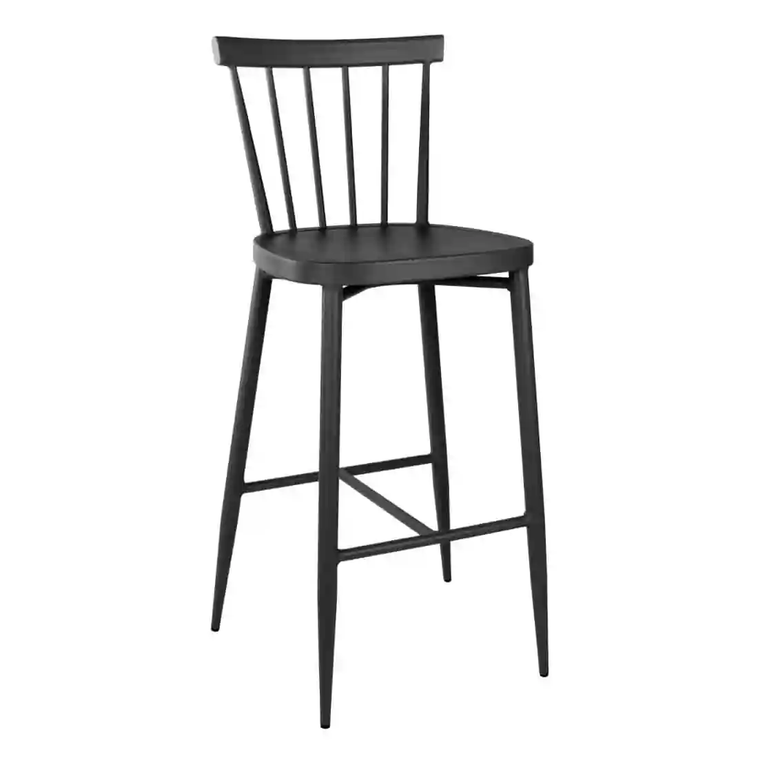Bolero Windsor Aluminium Black High Stools (Pack of 2) - Image 1
