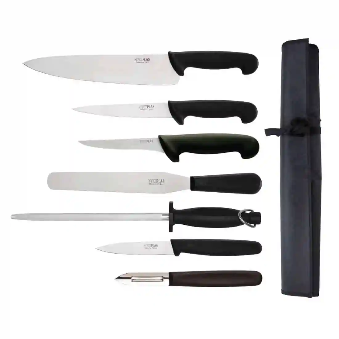 Hygiplas 7 Piece Knife Starter Set With 26.5cm Chef Knife and Roll Bag - Image 1