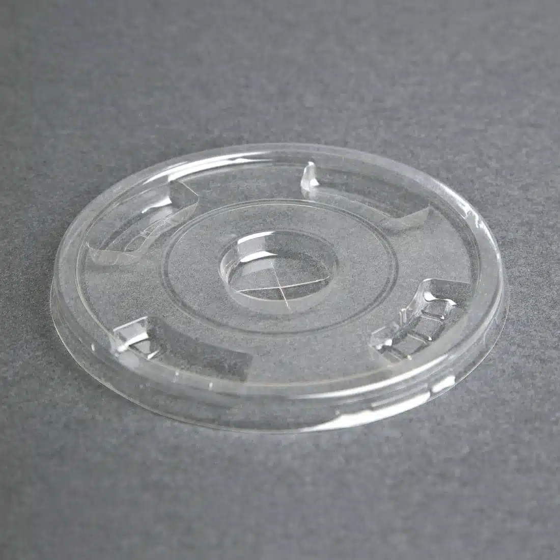 Fiesta Compostable PLA Cold Cup Flat Lids 12oz / 16oz / 20oz (Pack of 1000) - Image 1