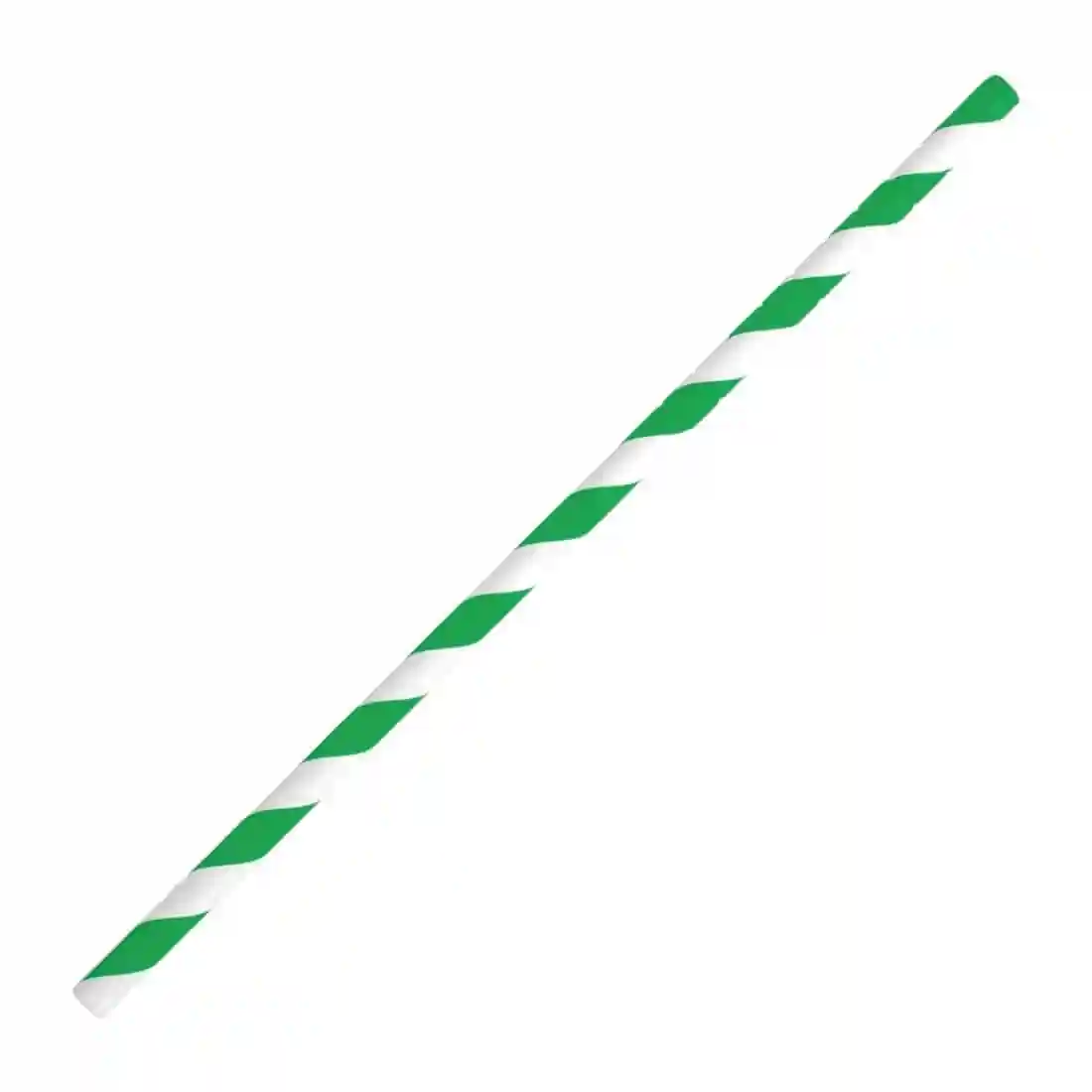 Fiesta Compostable Bendy Paper Straws Green Stripes (Pack of 250) - Image 1