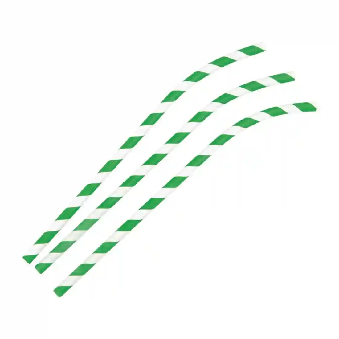 Fiesta Compostable Bendy Paper Straws Green Stripes (Pack of 250) - Image 4