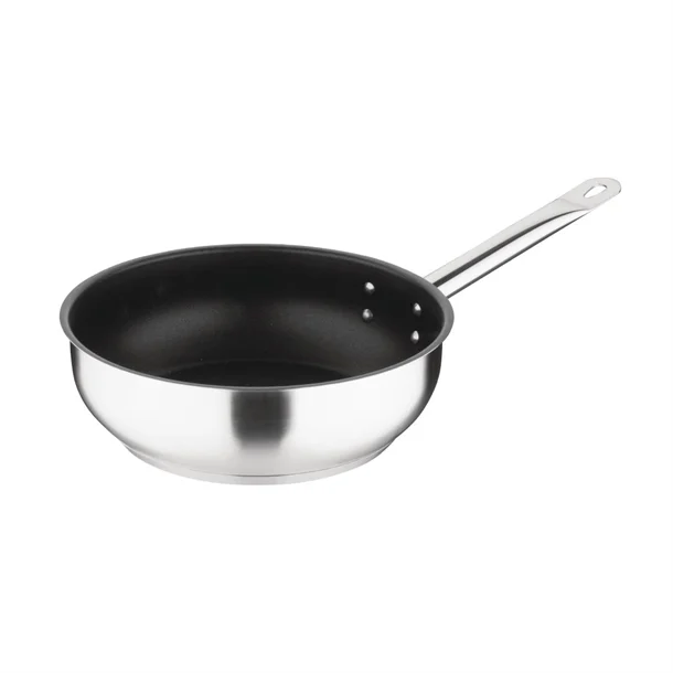 Vogue Stainless Steel Non-Stick Teflon Platinum Plus Sauté Pan 24cm - Image 1
