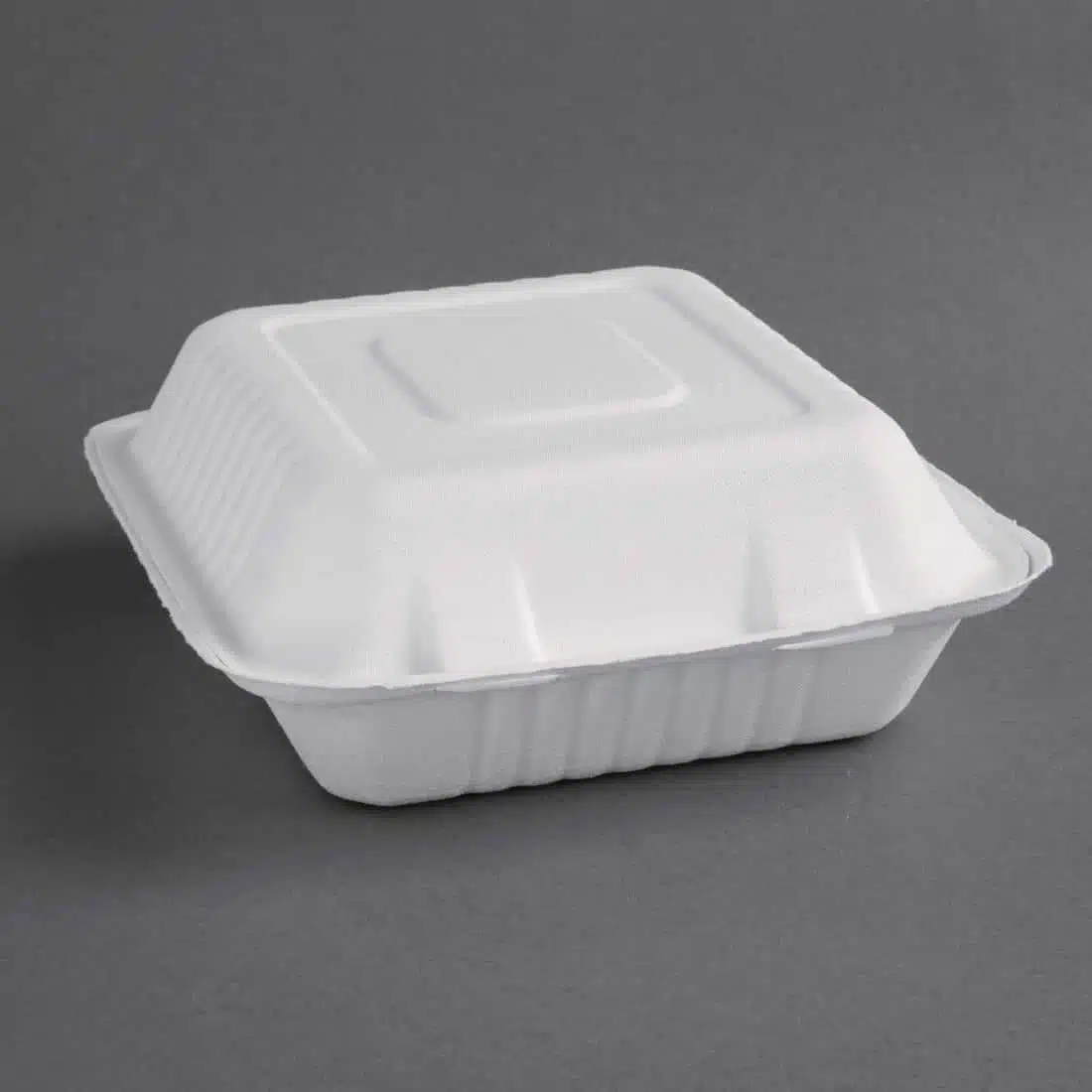 Fiesta Compostable Bagasse Hinged Food Containers 223mm (Pack of 200) - Image 1