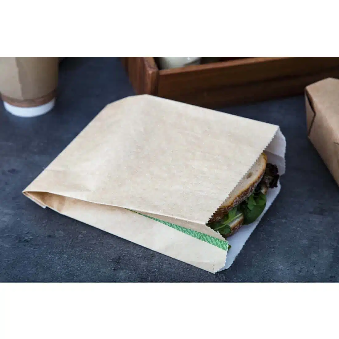 Vegware Compostable Therma Paper Hot Food Bags 229 x 165mm (Pack of 500) - Image 5