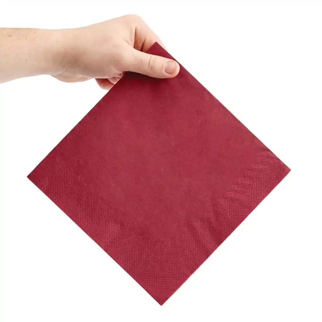 Fiesta Recyclable Dinner Napkin Bordeaux 40x40cm 3ply 1/4 Fold (Pack of 1000) - Image 3