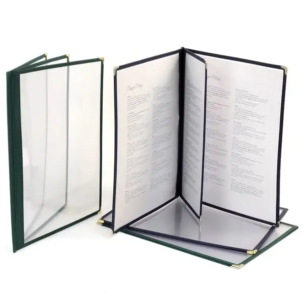 Framed Plastic Menus