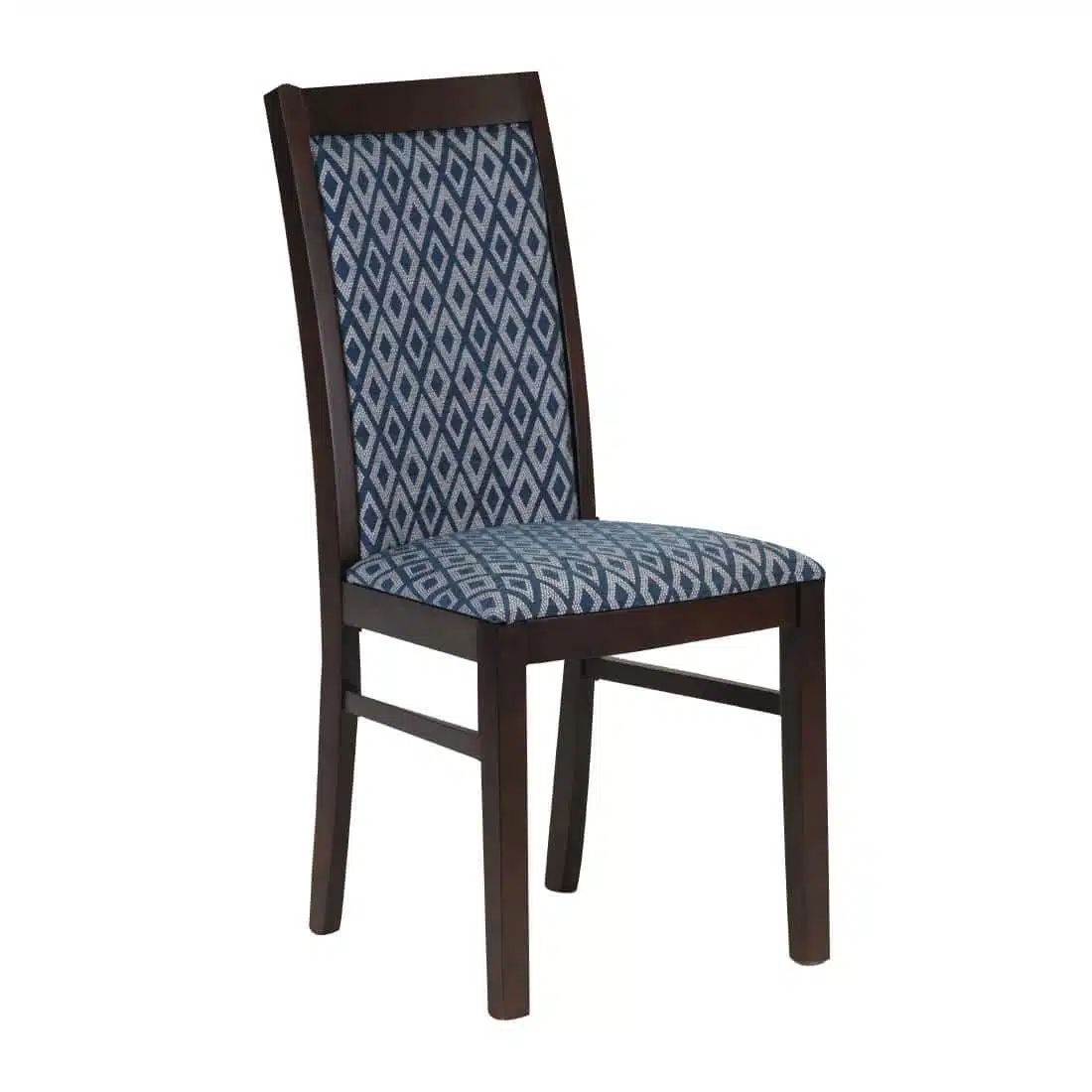 Brooklyn Padded Back Dark Walnut Dining Chair with Black Diamond Padded Seat and Back (Pack of 2) - Image 1